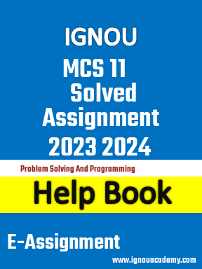 IGNOU MCS 11 Solved Assignment 2023 2024
